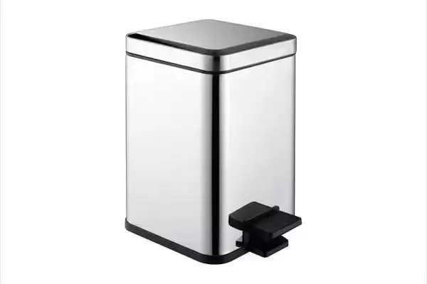 304 Stainless Steel Pedal Trash Can for Hotel & Public Bathroom