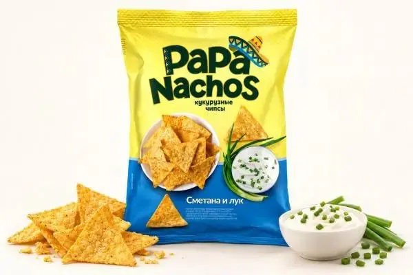 PAPA NACHOS Corn Chips – Sour Cream & Onion, 75 g