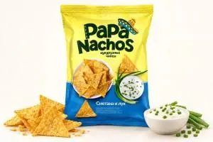 PAPA NACHOS Corn Chips – Sour Cream & Onion, 75 g